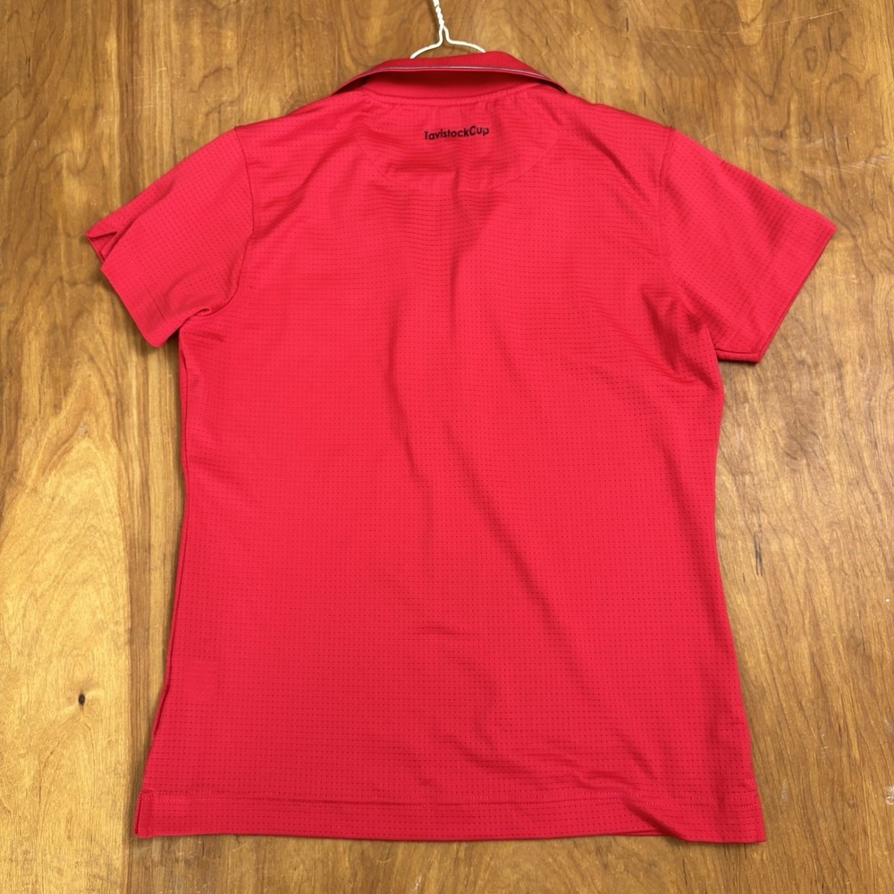 Tavistock Cup Golf Polo Shirt Women's M Red Athletic Perforated Performance Top - Picture 4 of 6